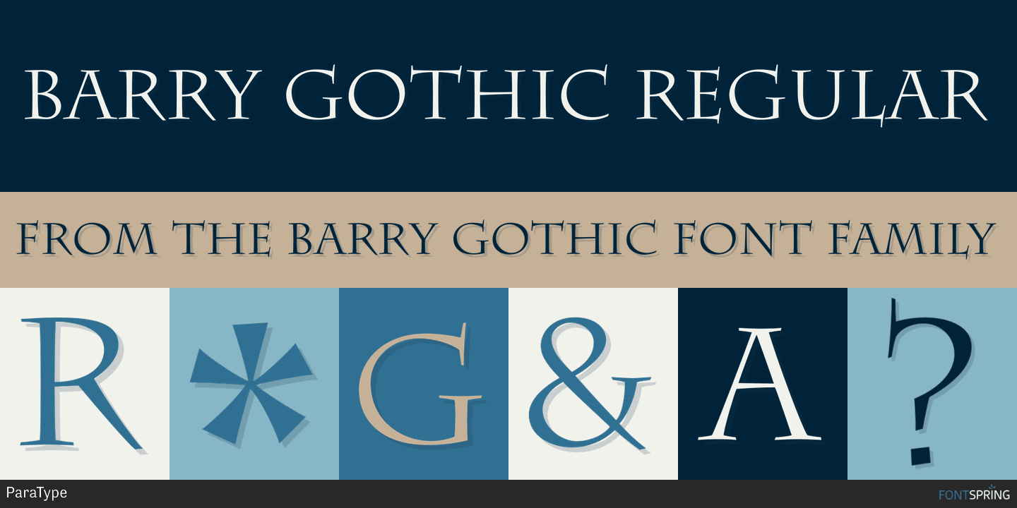 Przykład czcionki Barry Gothic Regular