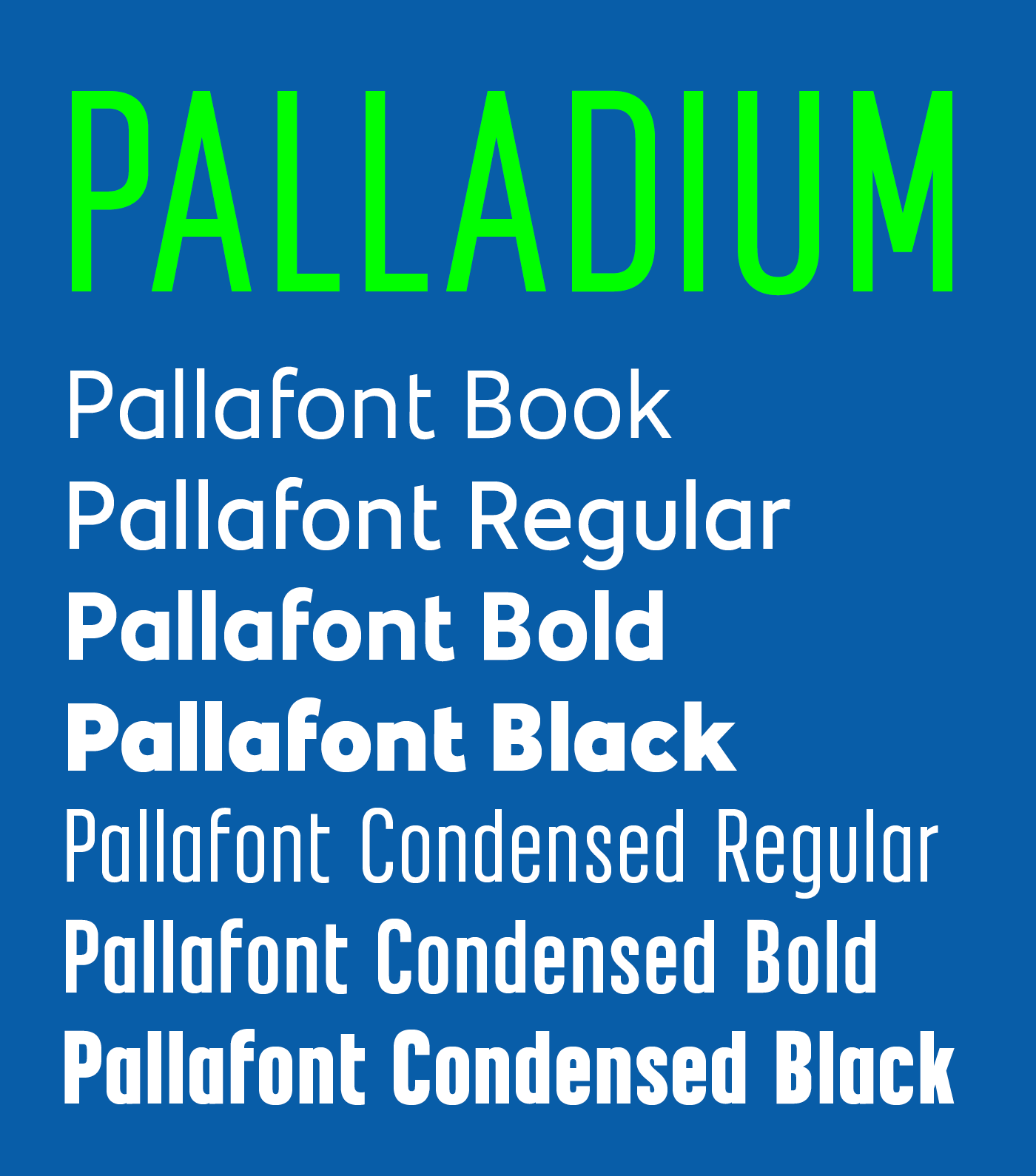 Przykład czcionki Palladium Regular