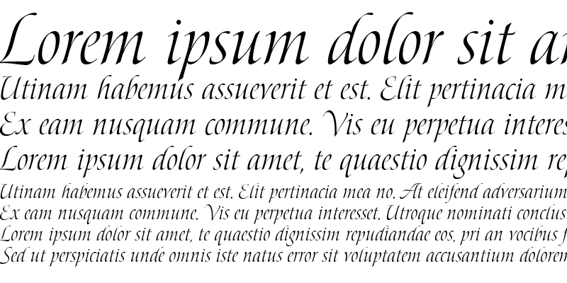 Przykład czcionki Bolero script