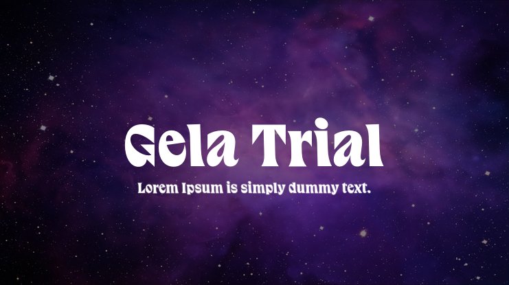 Przykład czcionki Gela Trial 34 pt
