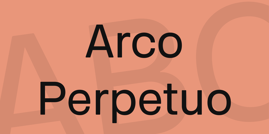 Przykład czcionki Arco Perpetuo