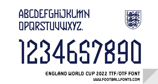 Przykład czcionki England FC 2022