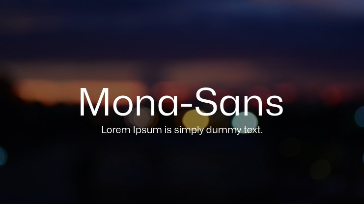 Przykład czcionki Mona Sans