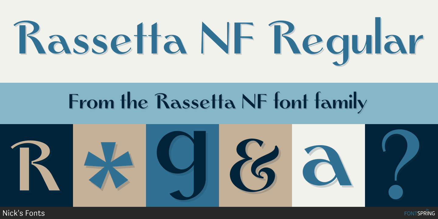 Przykład czcionki Rassetta NF