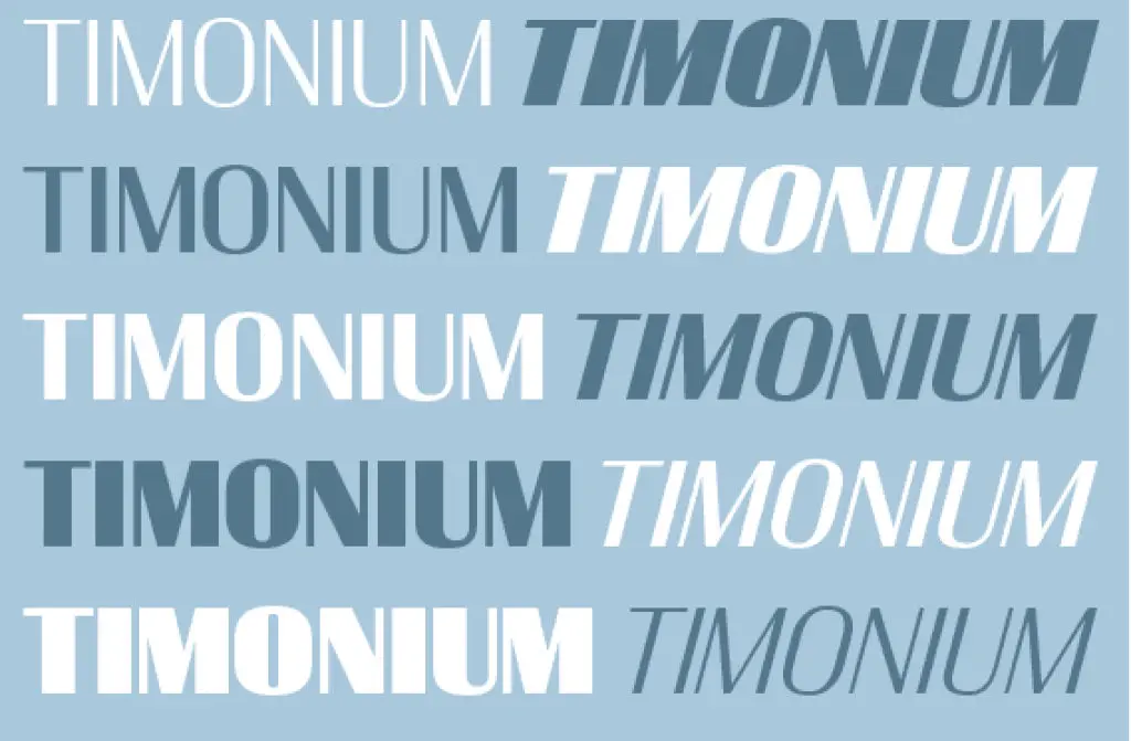 Przykład czcionki Timonium