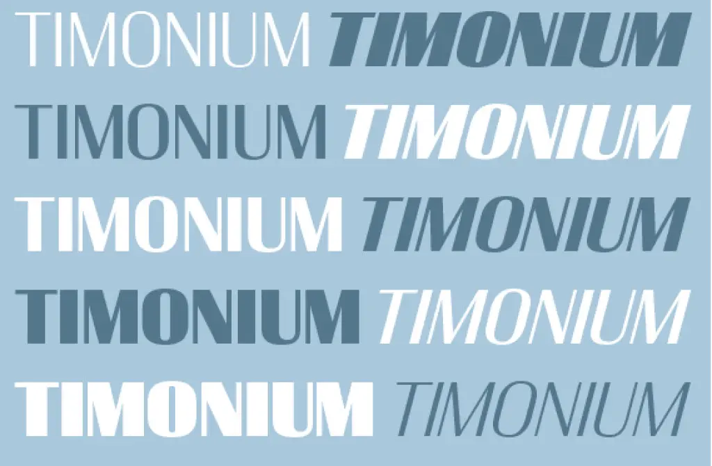 Przykład czcionki Timonium Black Italic