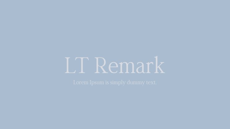 Przykład czcionki LT Remark Regular