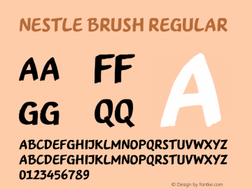 Przykład czcionki Nestle Brush AR