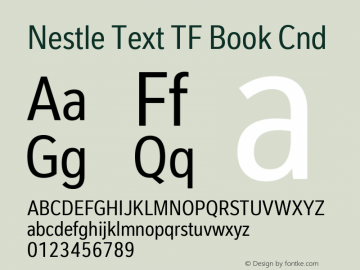 Przykład czcionki Nestle Text TF Condensed