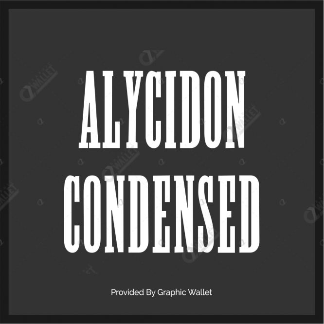 Przykład czcionki Alycidon Condensed