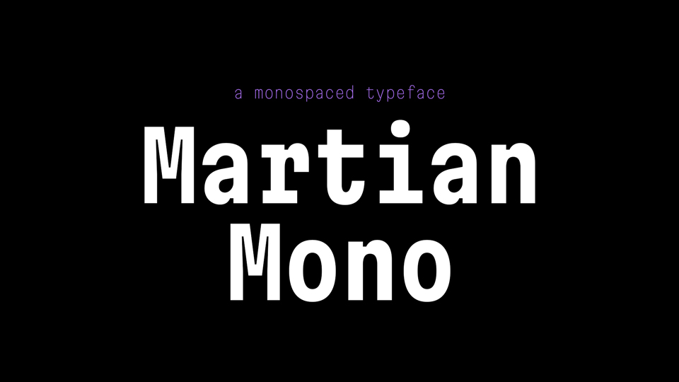 Przykład czcionki Martian Mono