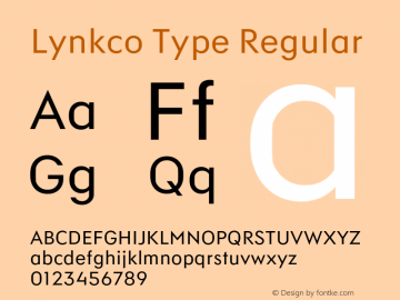 Przykład czcionki Lynkco Type Light