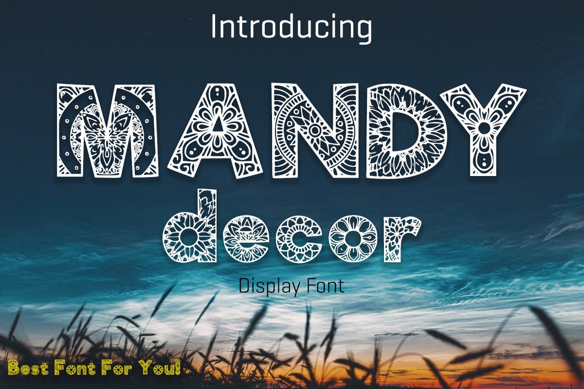 Przykład czcionki Mandy Decor