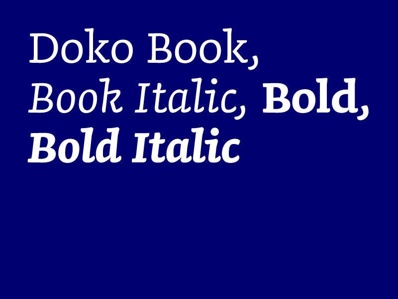 Przykład czcionki Doko Book Italic