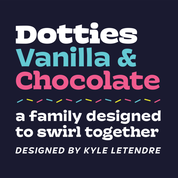 Przykład czcionki Dotties Chocolate