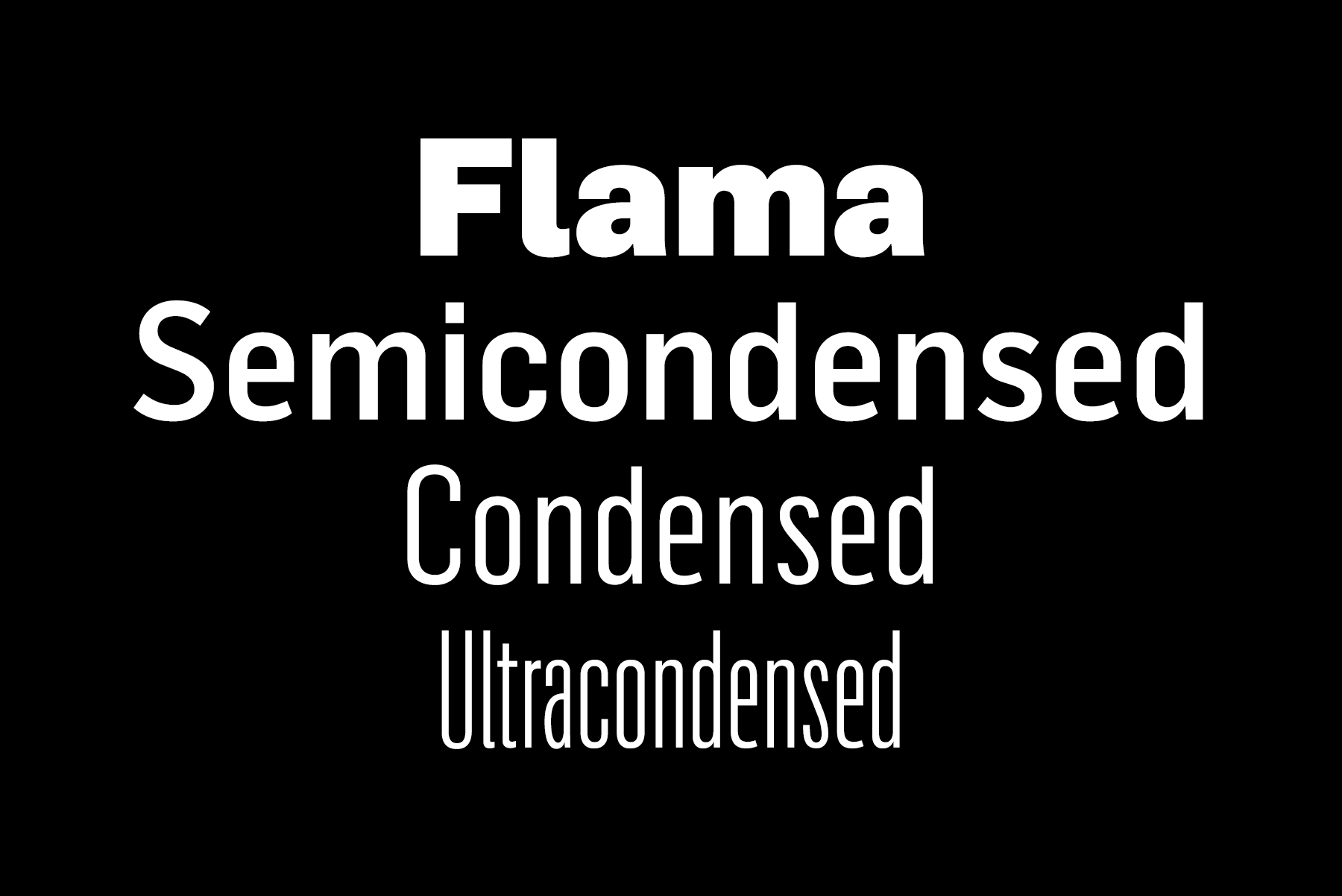 Przykład czcionki Flama Condensed