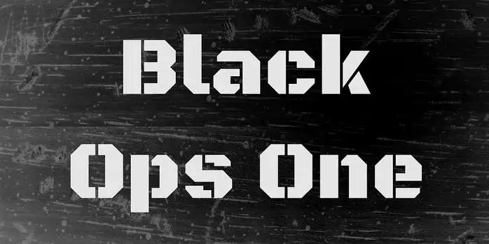 Przykład czcionki Black Ops Italic