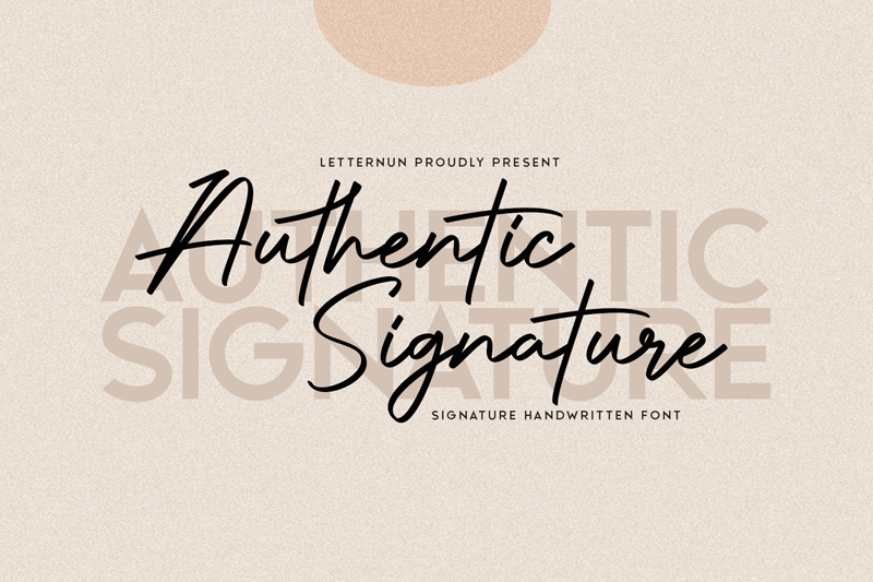 Przykład czcionki Signature Authentic