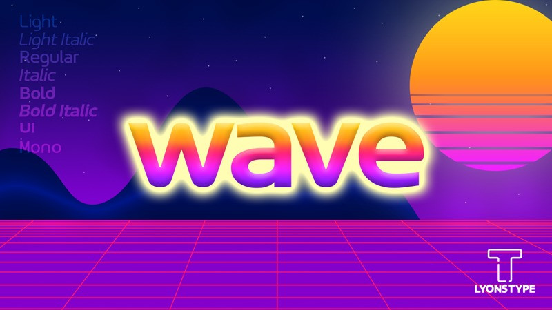 Przykład czcionki The Wave Sans