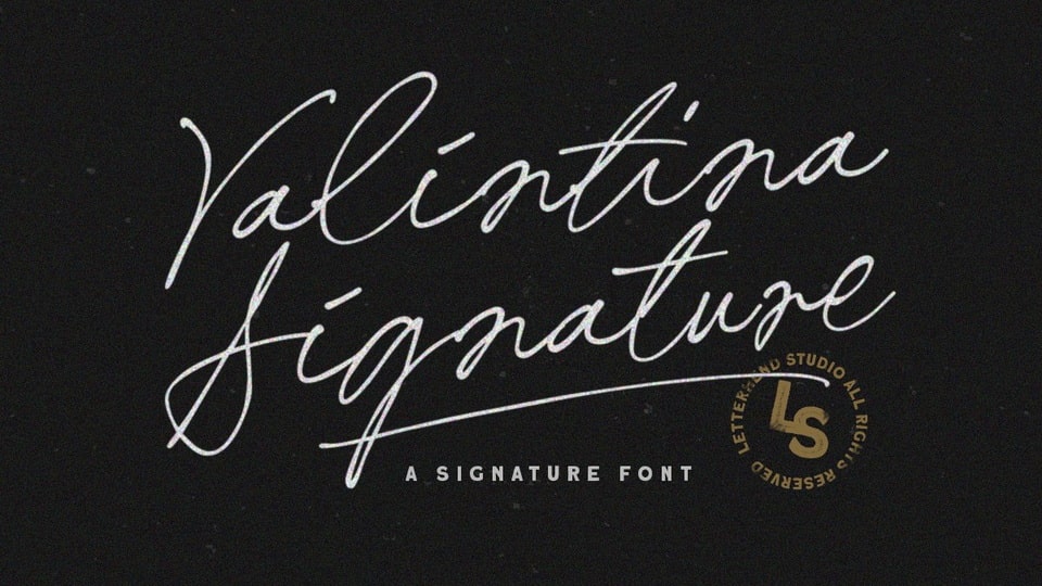 Przykład czcionki Valintina Signature