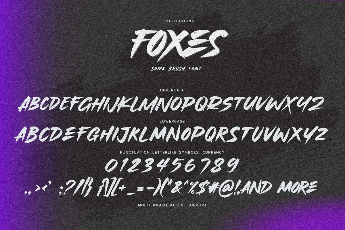 Przykład czcionki Foxes