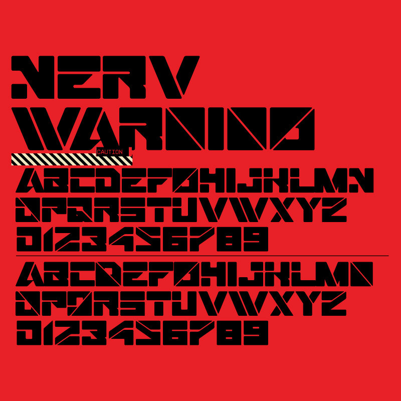 Przykład czcionki NERV Warning