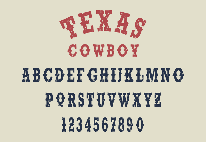 Przykład czcionki Texas Cowboy