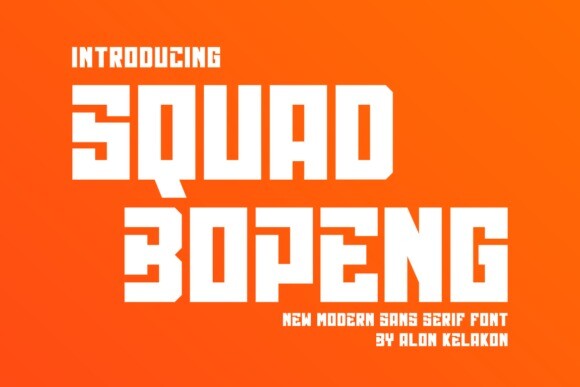 Przykład czcionki Squad Bopeng