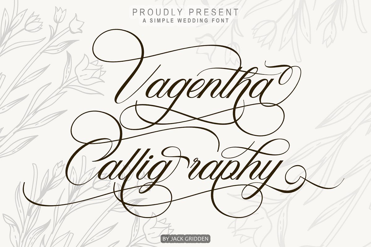 Przykład czcionki Vagentha Calligraphy