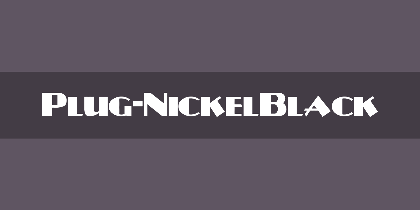 Przykład czcionki Plug-NickelBlack Regular