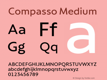 Przykład czcionki Compasso Medium Italic