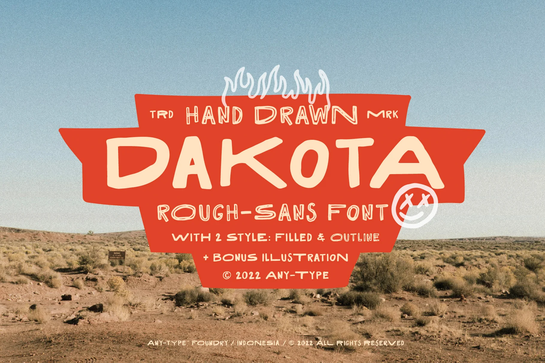 Przykład czcionki Dakota Rough Doodle