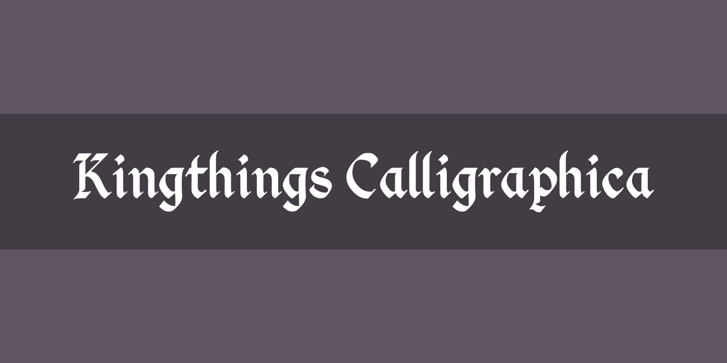 Przykład czcionki Kingthings Calligraphica