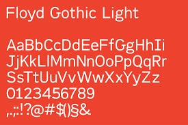 Przykład czcionki Floyd Gothic Light