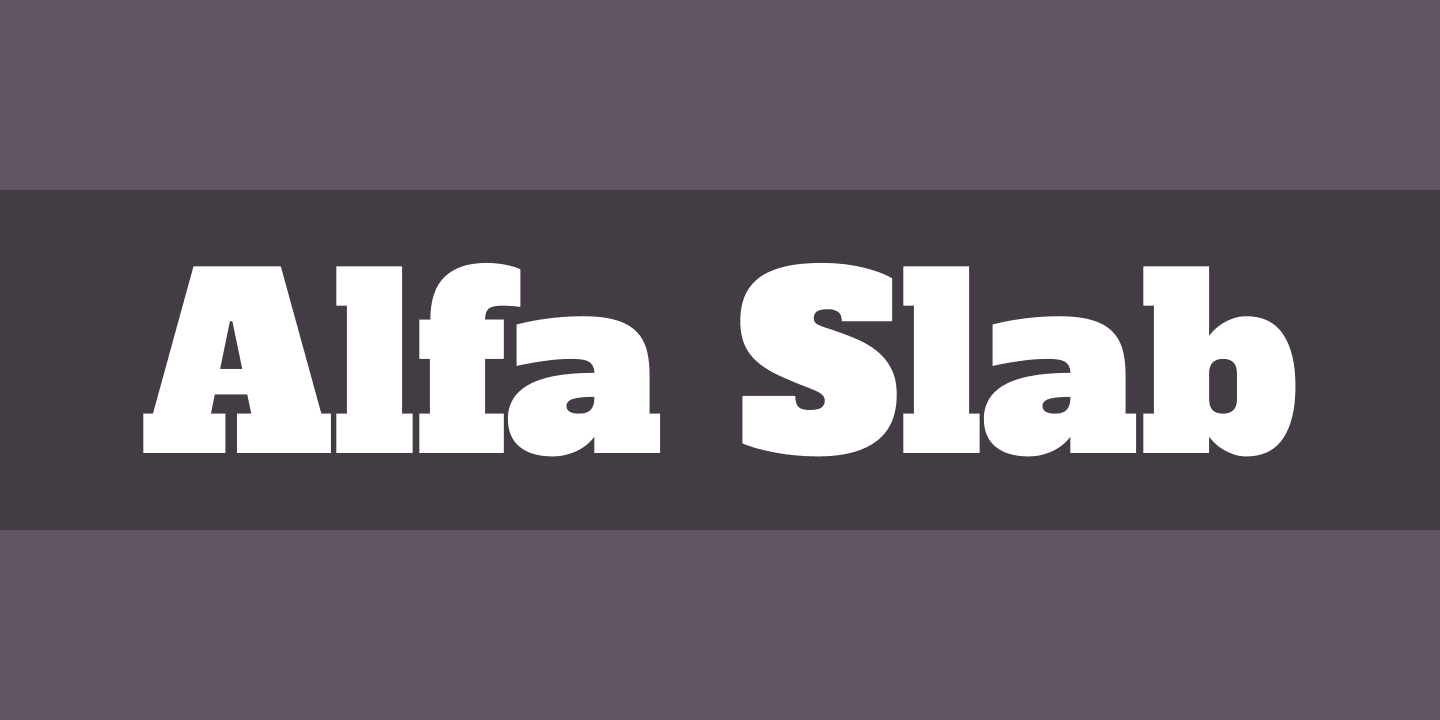 Przykład czcionki Alfa Slab