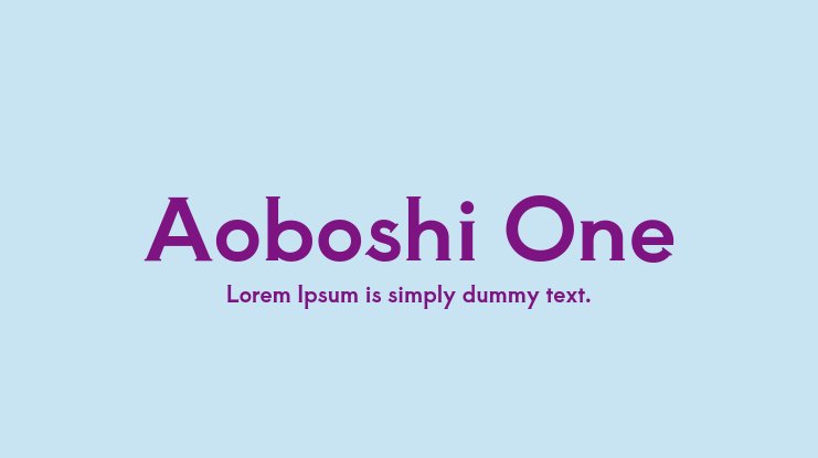 Przykład czcionki Aoboshi One