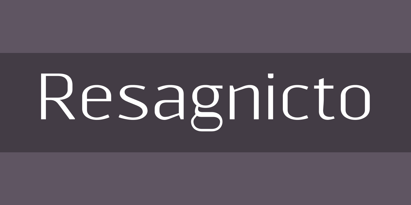 Przykład czcionki Resagnicto Italic