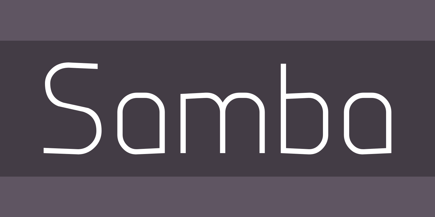 Przykład czcionki Samba Regular
