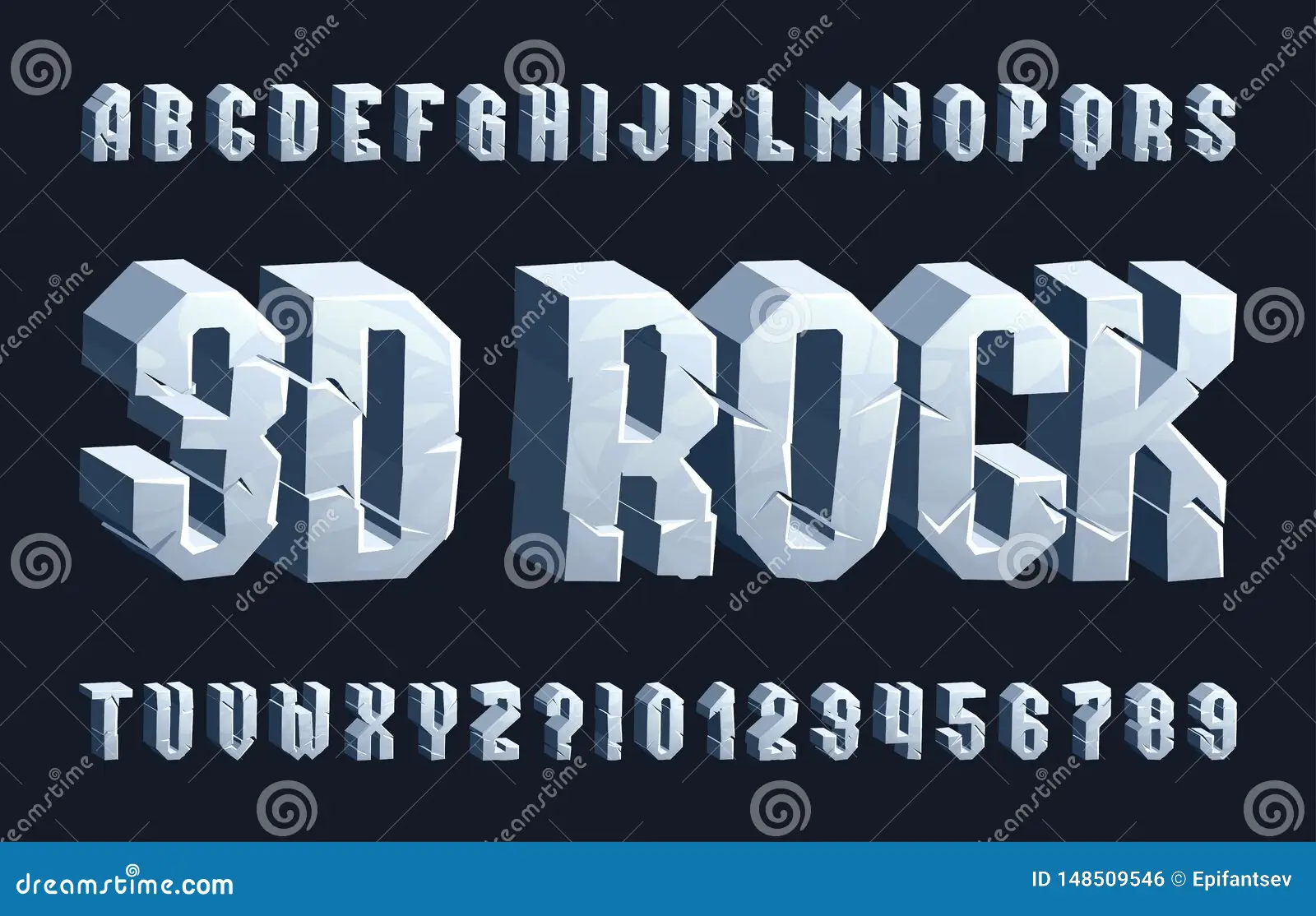 Przykład czcionki Rock 3D