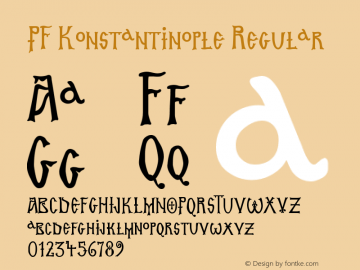 Przykład czcionki PF Konstantinople Initials