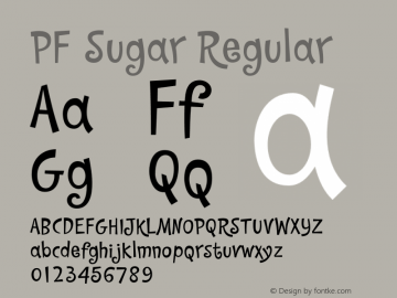 Przykład czcionki PF Sugar