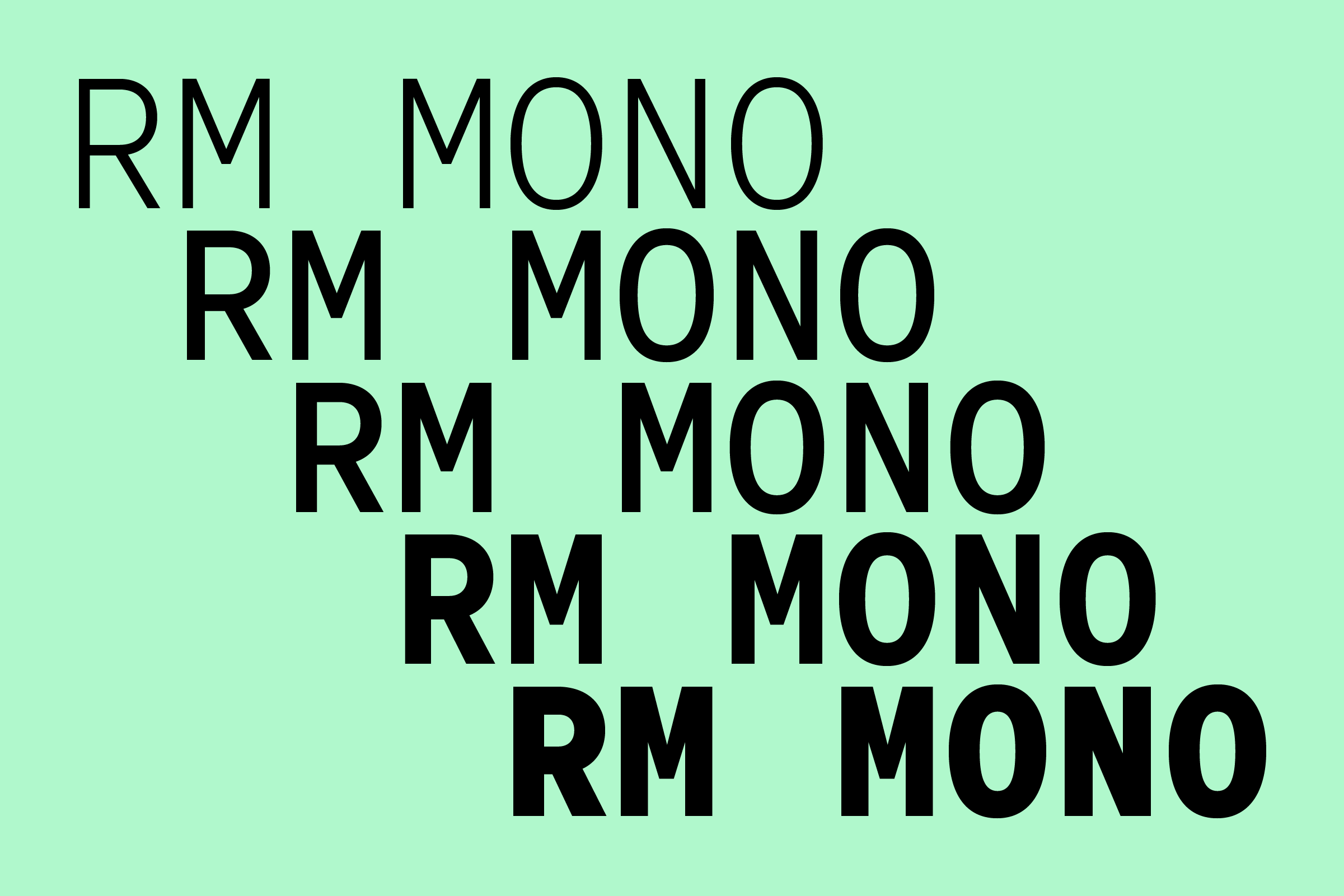 Przykład czcionki RM Mono