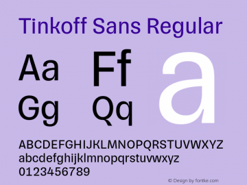 Przykład czcionki Tinkoff Sans