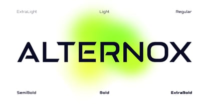 Przykład czcionki Alternox Light