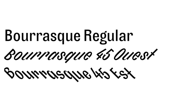 Przykład czcionki Bourrasque