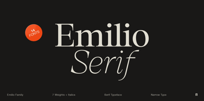 Przykład czcionki Emilio Black Italic