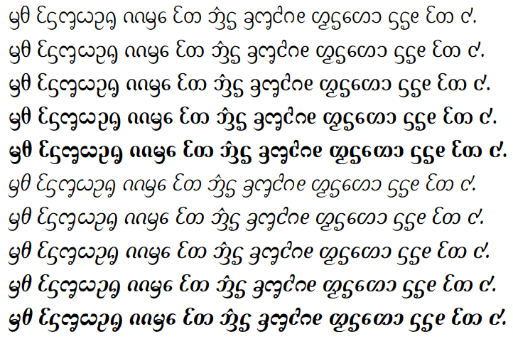 Przykład czcionki Dai Banna SIL Bold Italic