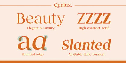 Przykład czcionki Qualux Light Italic