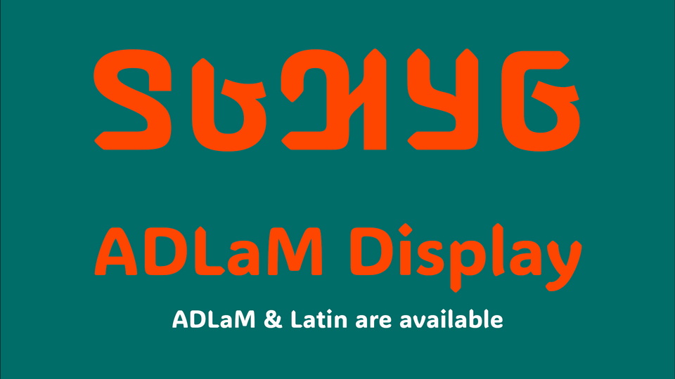 Przykład czcionki ADLaM Display