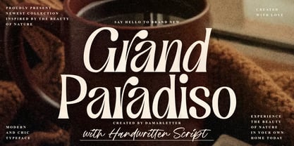 Przykład czcionki Grand Paradiso Script